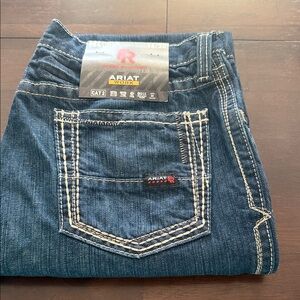 Ariat Work Blue Jeans with White Stitching